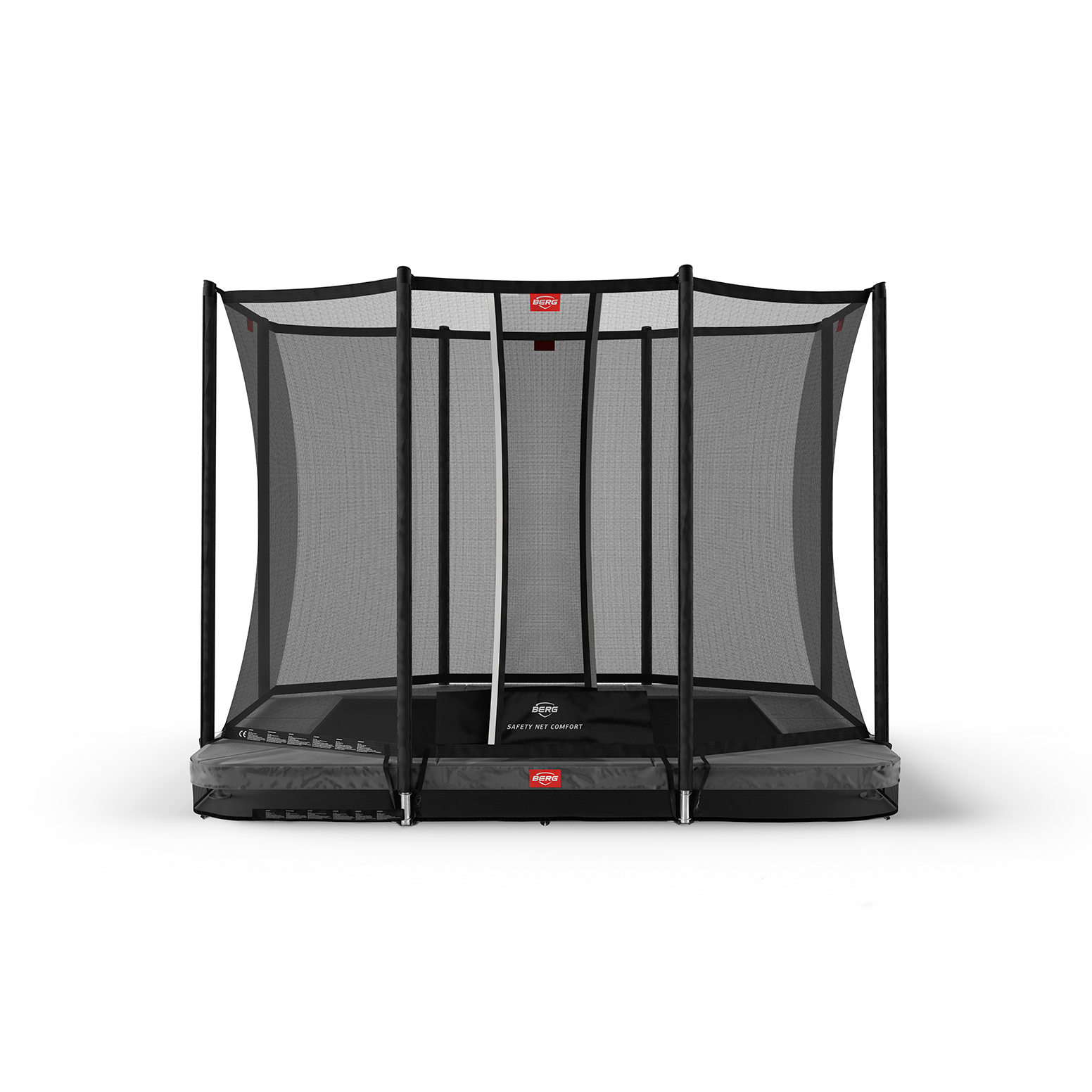 BERG Ultim Favorit InGround 280 Grå Trampolin + Safety Net Comfort hos SportGym
