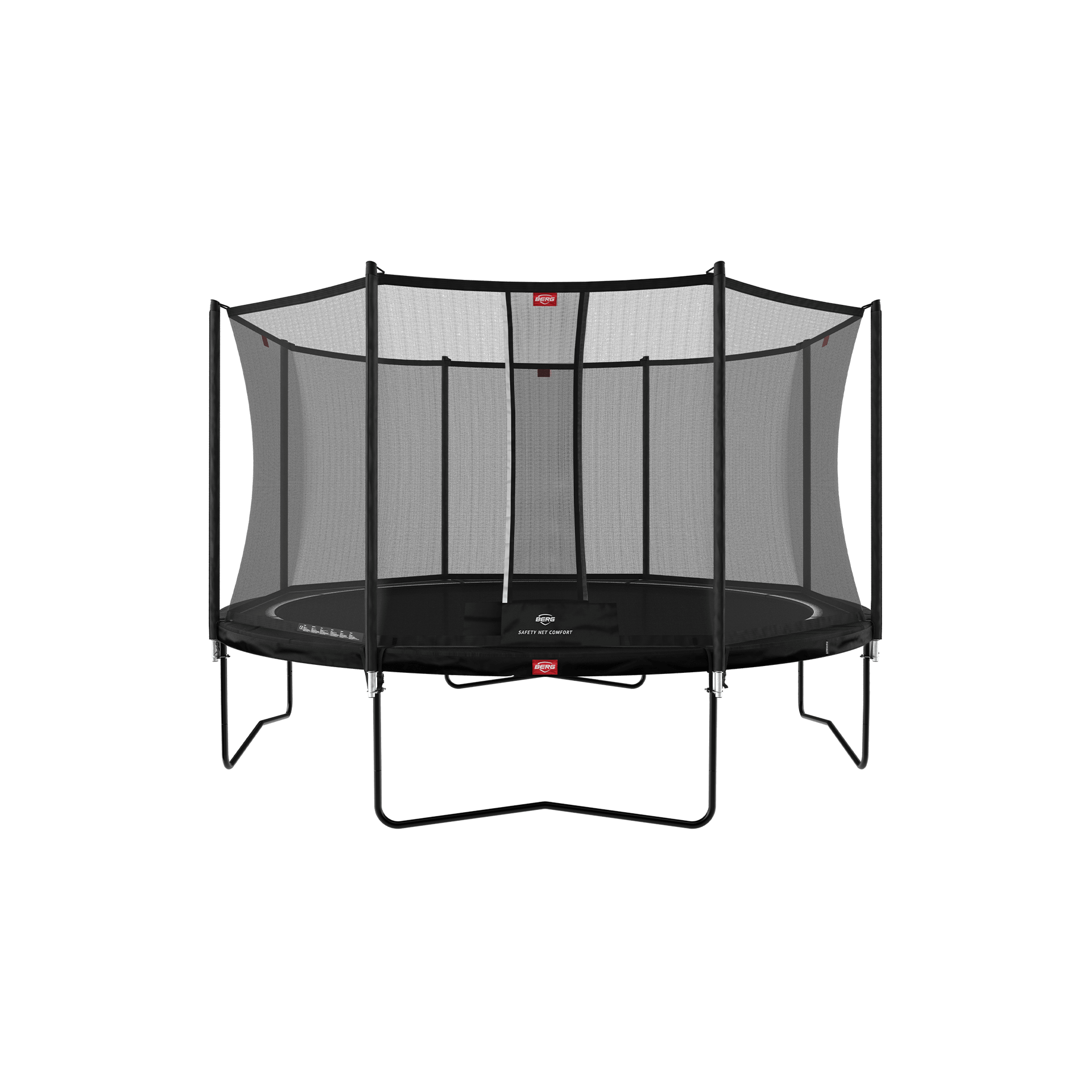 BERG Favorit Regular 380 Sort Trampolin + Safety Net Comfort hos SportGym